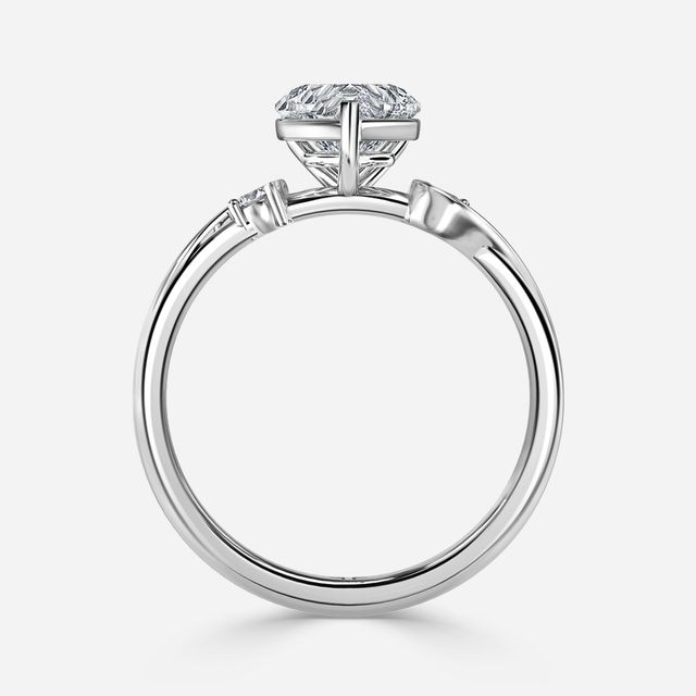 Alani White Gold Three Stone Twisted Band Engagement Ring
