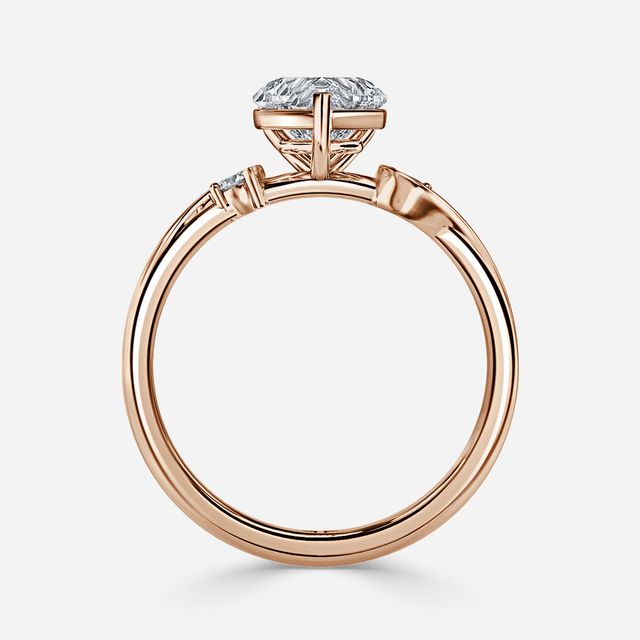 Alani Rose Gold Three Stone Twisted Band Engagement Ring