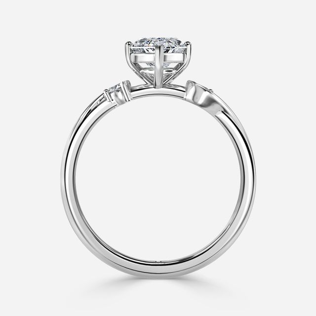 Alani White Gold Three Stone Twisted Band Engagement Ring