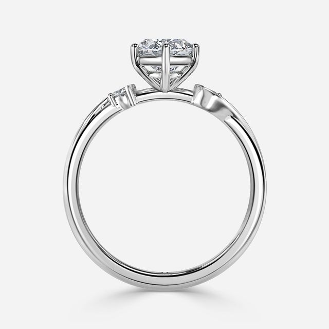Alani Platinum Three Stone Twisted Band Engagement Ring