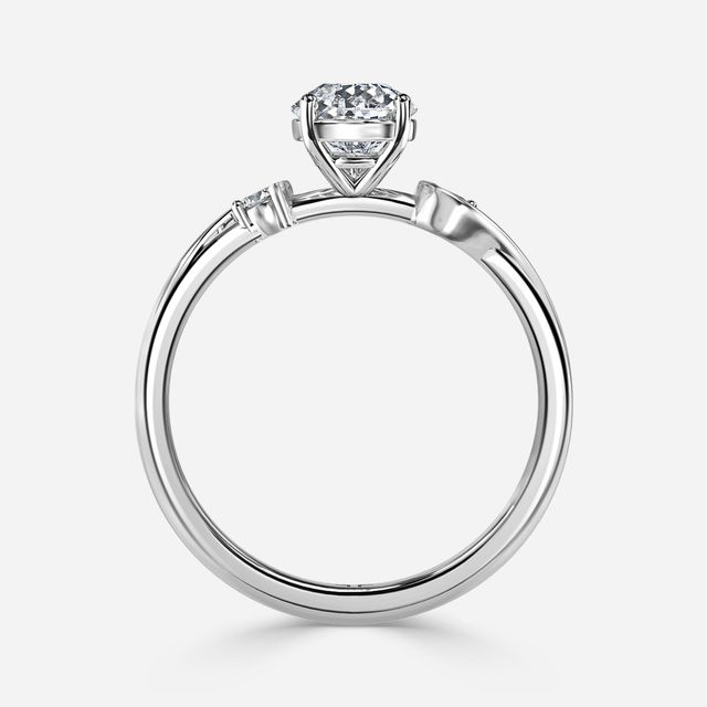 Alani Platinum Three Stone Twisted Band Engagement Ring