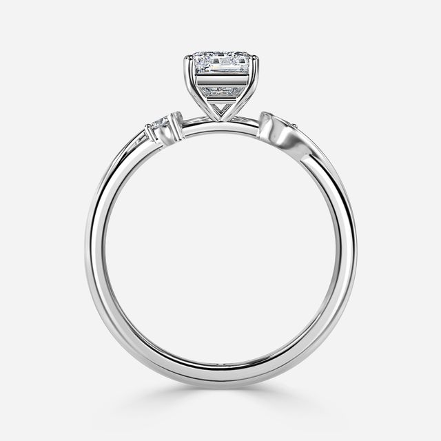 Alani Platinum Three Stone Twisted Band Engagement Ring