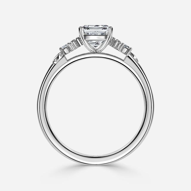 Eden White Gold Floral Vine Leaf Engagement Ring