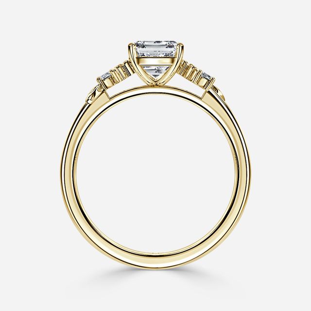 Eden Yellow Gold Floral Vine Leaf Engagement Ring