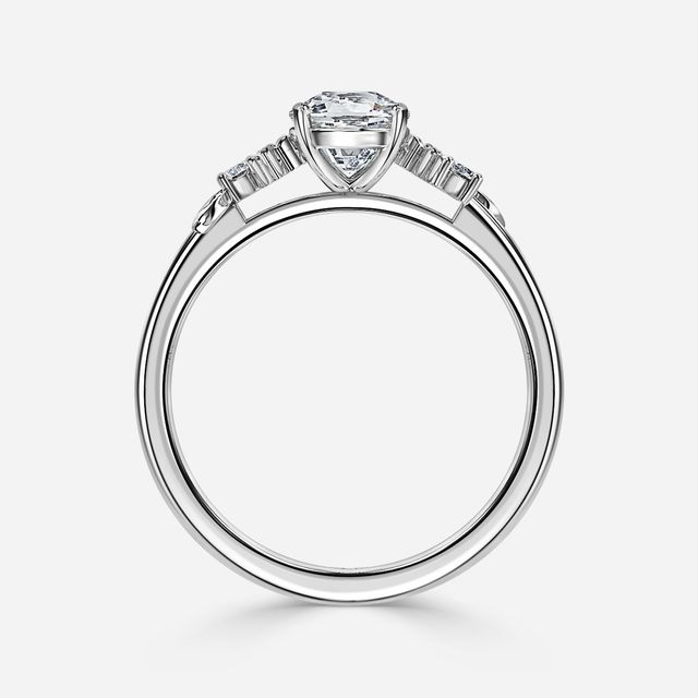 Eden White Gold Floral Vine Leaf Engagement Ring