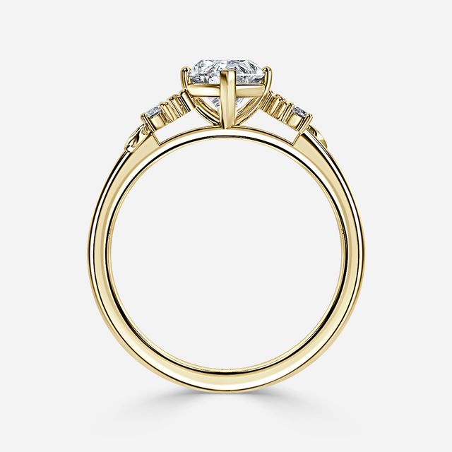 Eden Yellow Gold Floral Vine Leaf Engagement Ring