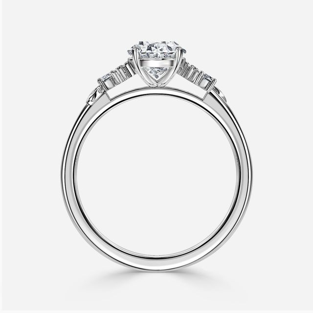 Eden Platinum Floral Vine Leaf Engagement Ring