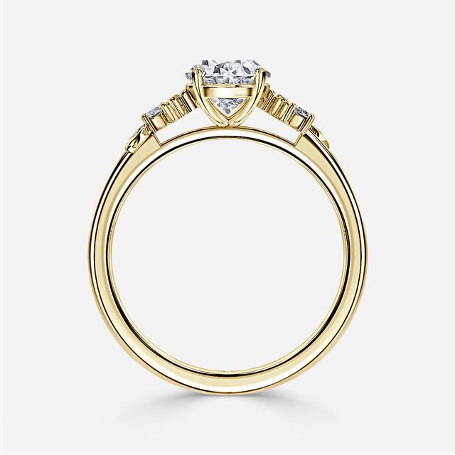 Eden Yellow Gold Floral Vine Leaf Engagement Ring