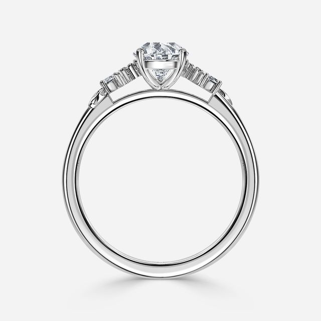 Eden Platinum Floral Vine Leaf Engagement Ring