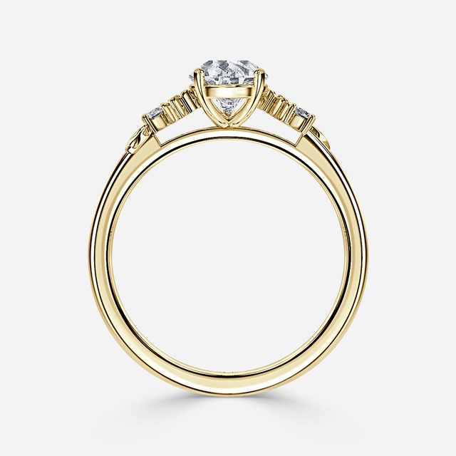 Eden Yellow Gold Floral Vine Leaf Engagement Ring