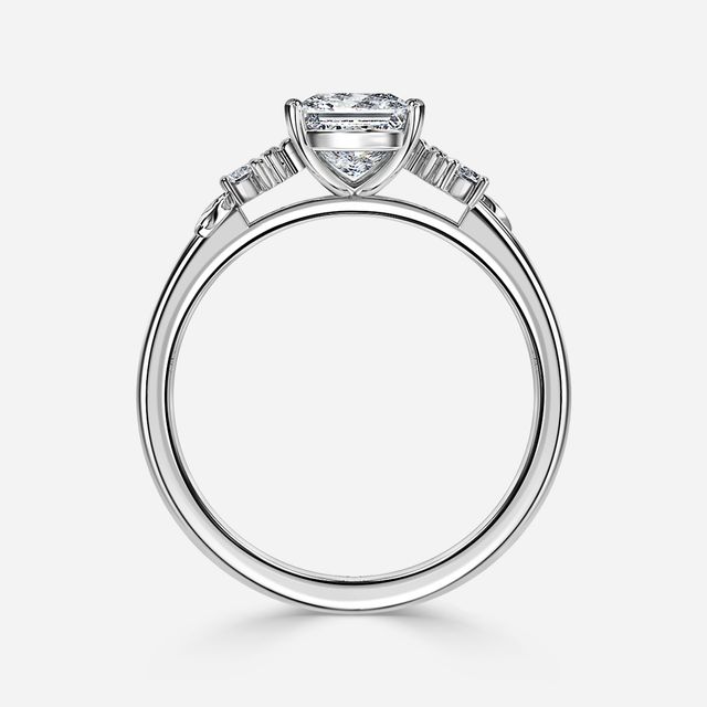 Eden White Gold Floral Vine Leaf Engagement Ring