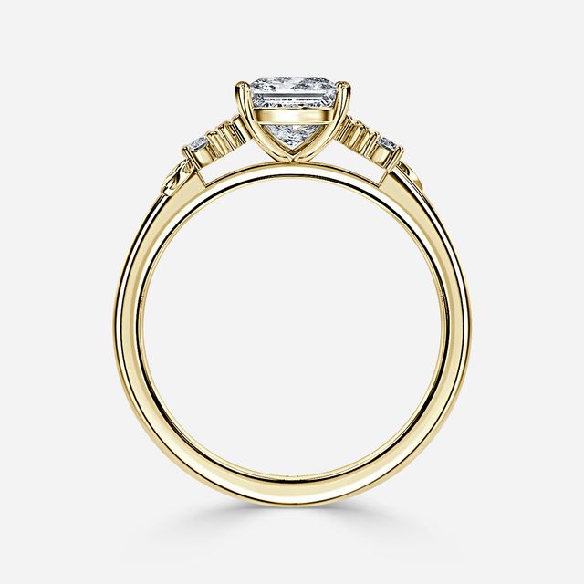 Eden Yellow Gold Floral Vine Leaf Engagement Ring
