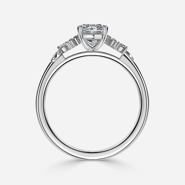 Eden Platinum Floral Vine Leaf Engagement Ring