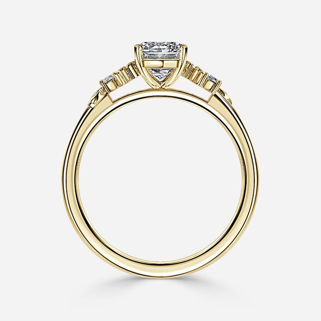 Eden Yellow Gold Floral Vine Leaf Engagement Ring