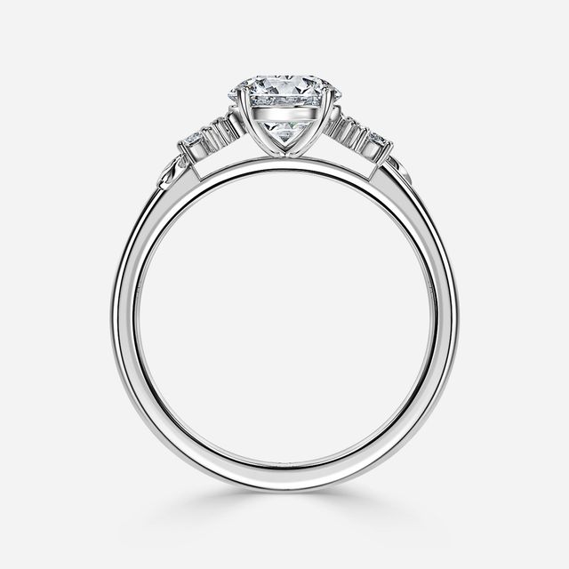 Eden White Gold Floral Vine Leaf Engagement Ring
