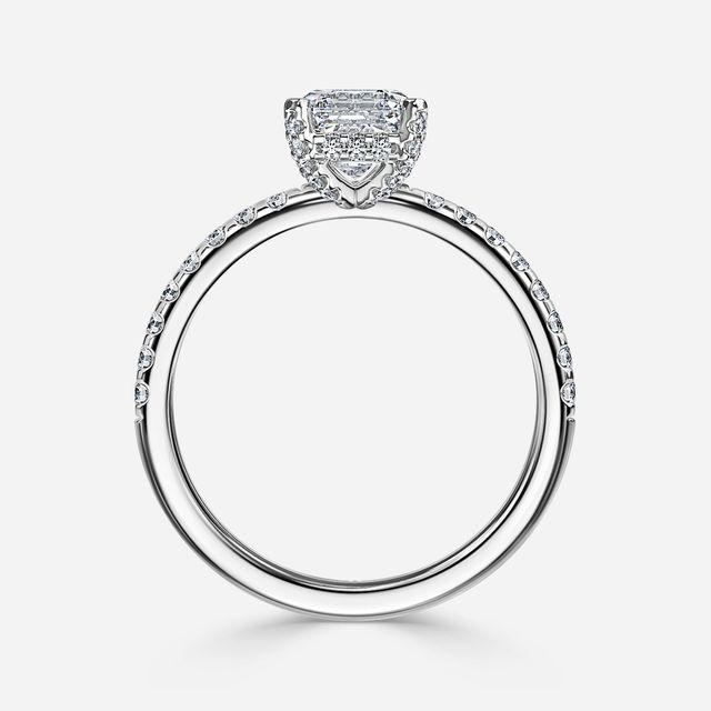 Serene Platinum Hidden Halo Collet Set Engagement Ring
