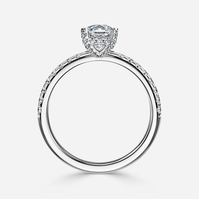 Serene Platinum Hidden Halo Collet Set Engagement Ring