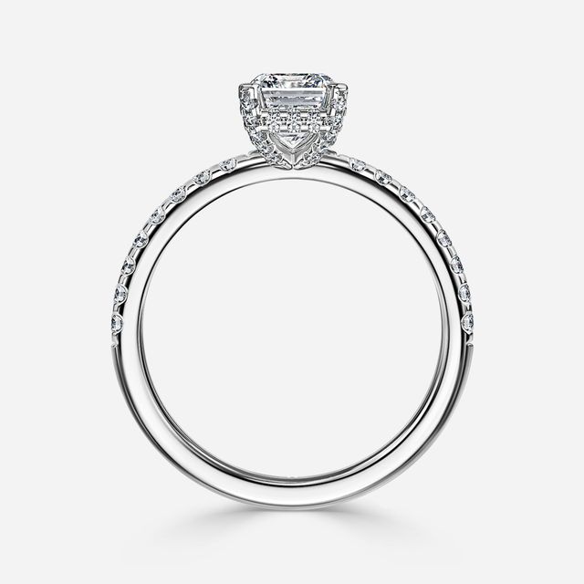 Serene Platinum Hidden Halo Collet Set Engagement Ring