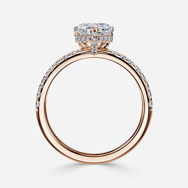 Serene Rose Gold Hidden Halo Collet Set Engagement Ring