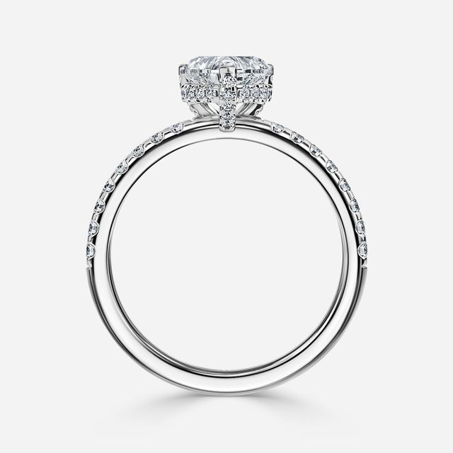 Serene White Gold Hidden Halo Collet Set Engagement Ring