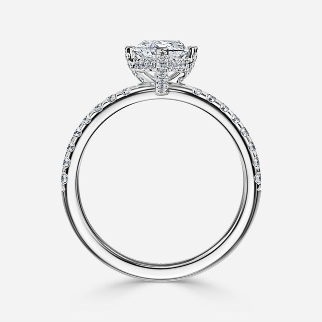Serene Platinum Hidden Halo Collet Set Engagement Ring