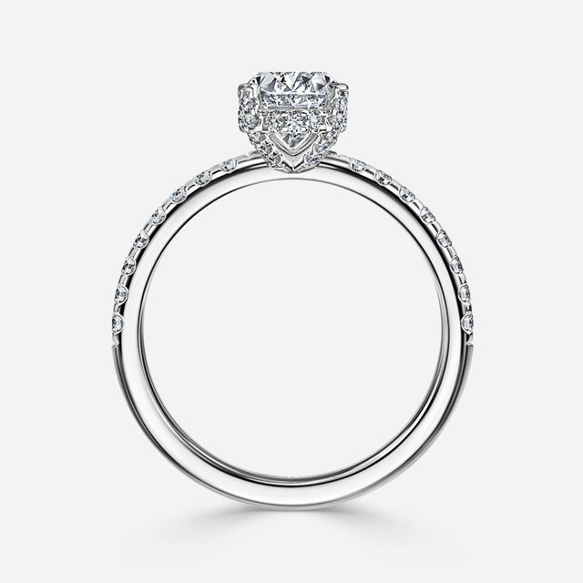 Serene Platinum Hidden Halo Collet Set Engagement Ring