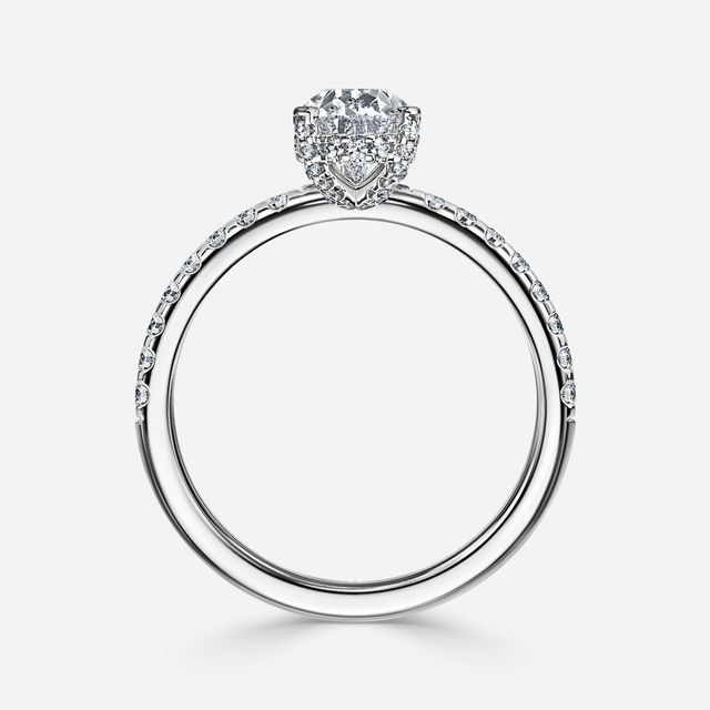 Serene Platinum Hidden Halo Collet Set Engagement Ring