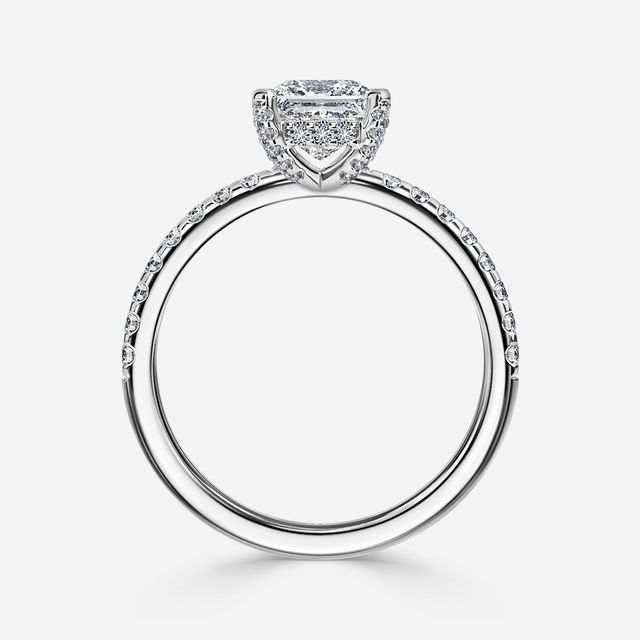Serene Platinum Hidden Halo Collet Set Engagement Ring