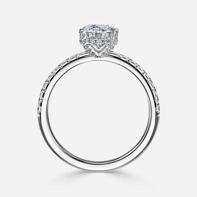 Serene Platinum Hidden Halo Collet Set Engagement Ring