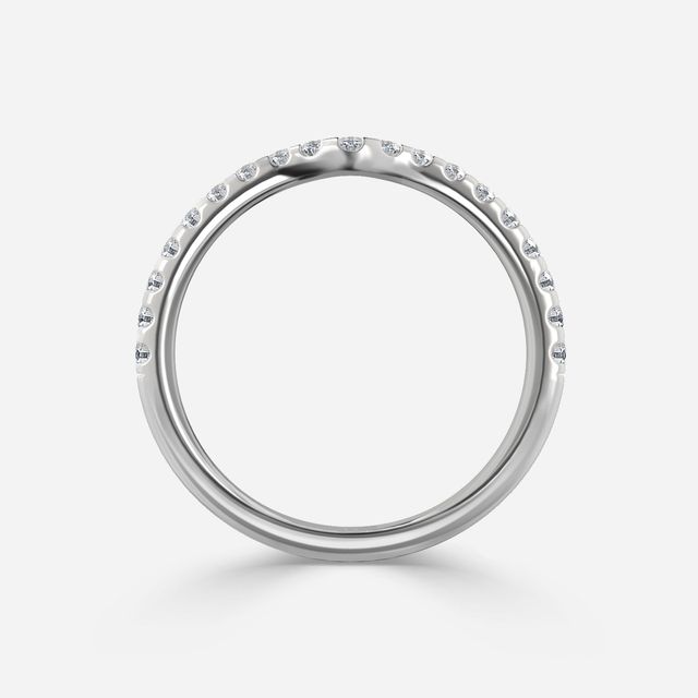 White Gold Pinch Wedfit Pavè Wedding Band