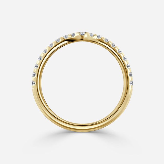 Yellow Gold Pinch Wedfit Pavè Wedding Band
