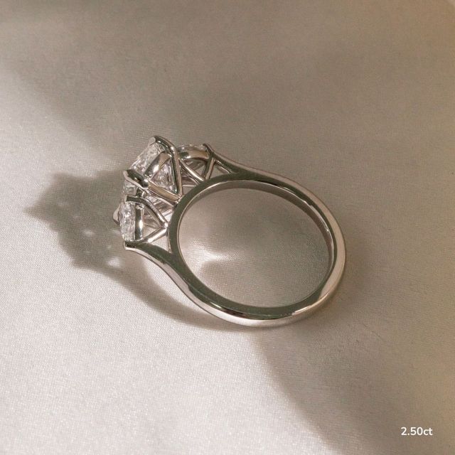 Amaya Platinum Pear Shape Wedfit Trilogy Engagement Ring