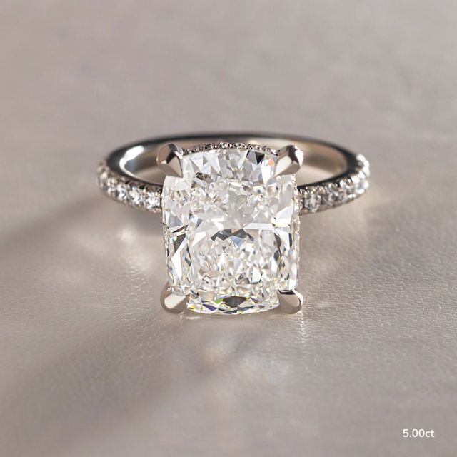 Serene Platinum Hidden Halo Collet Set Engagement Ring