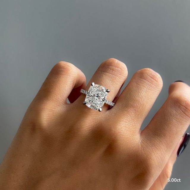 Serene Platinum Hidden Halo Collet Set Engagement Ring