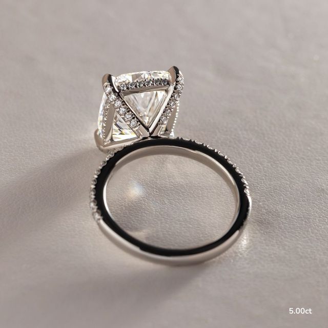 Serene Platinum Hidden Halo Collet Set Engagement Ring