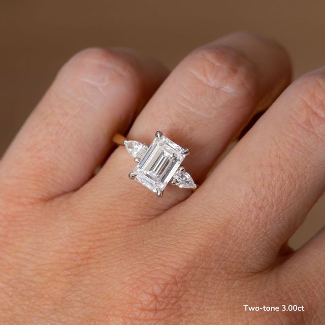 Amaya Yellow Gold Pear Shape Wedfit Trilogy Engagement Ring