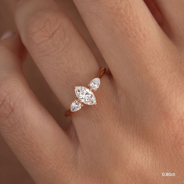 Amaya Rose Gold Pear Shape Wedfit Trilogy Engagement Ring