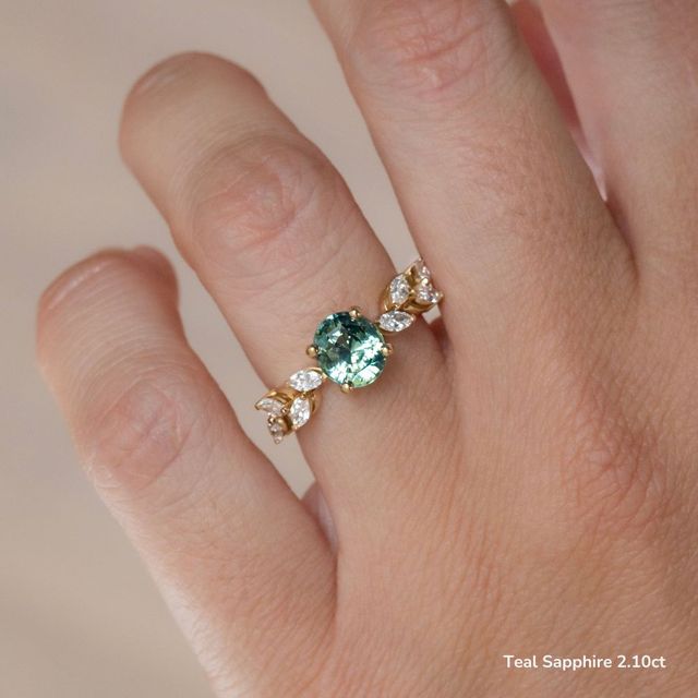 Elea Yellow Gold Flower Engagement Ring