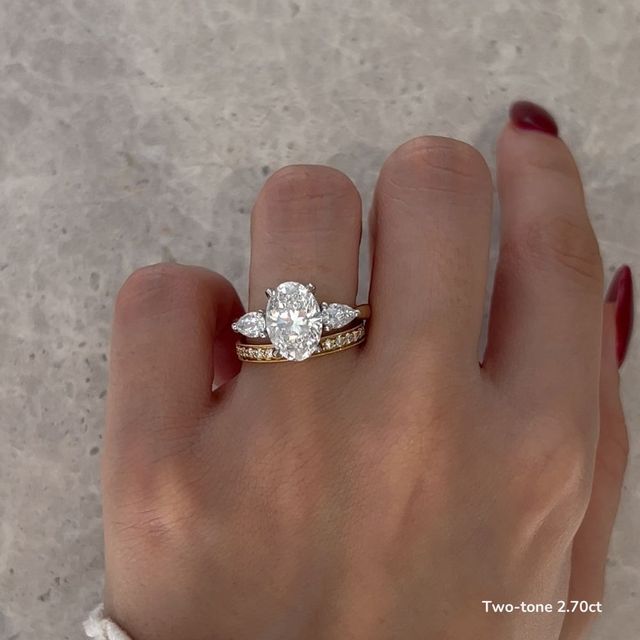 Amaya Yellow Gold Pear Shape Wedfit Trilogy Engagement Ring