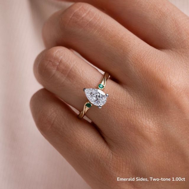 Alani Yellow Gold Three Stone Twisted Band Engagement Ring