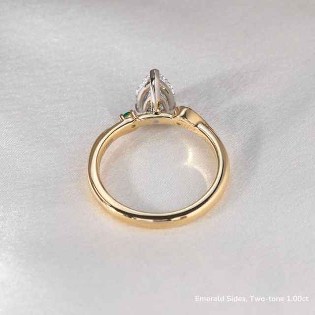 Alani Yellow Gold Three Stone Twisted Band Engagement Ring