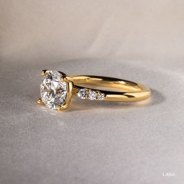 Zahara Yellow Gold 7 Stone Diamond Band Engagement Ring