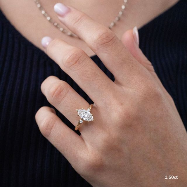 Alani Yellow Gold Three Stone Twisted Band Engagement Ring