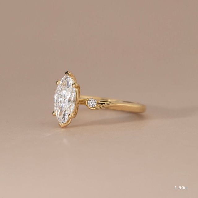 Alani Yellow Gold Three Stone Twisted Band Engagement Ring