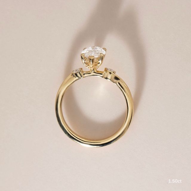 Alani Yellow Gold Three Stone Twisted Band Engagement Ring