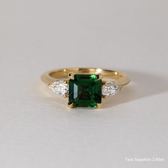 Amaya Yellow Gold Pear Shape Wedfit Trilogy Engagement Ring