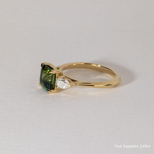Amaya Yellow Gold Pear Shape Wedfit Trilogy Engagement Ring