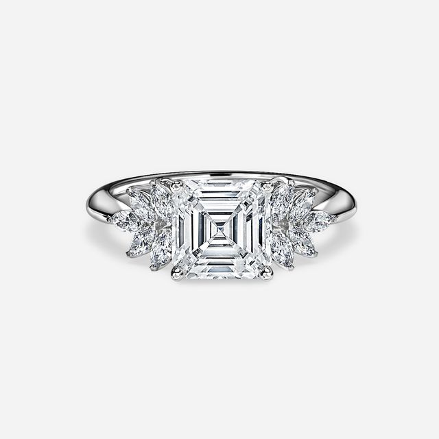 Anastasia Platinum Pavé Band Bridal Set Engagement Ring