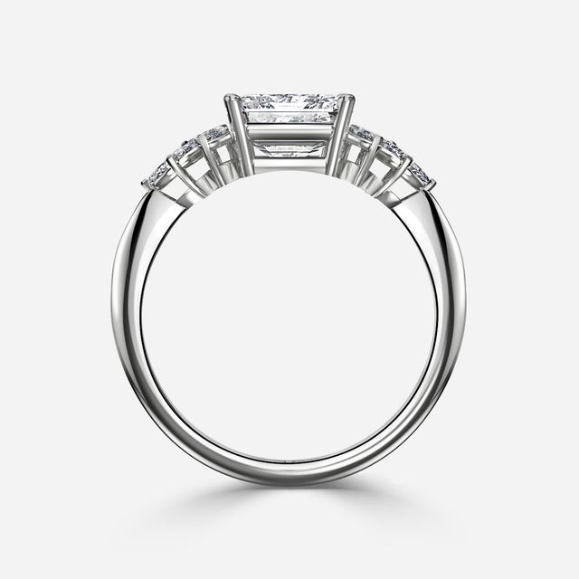 Anastasia Platinum Pavé Band Bridal Set Engagement Ring