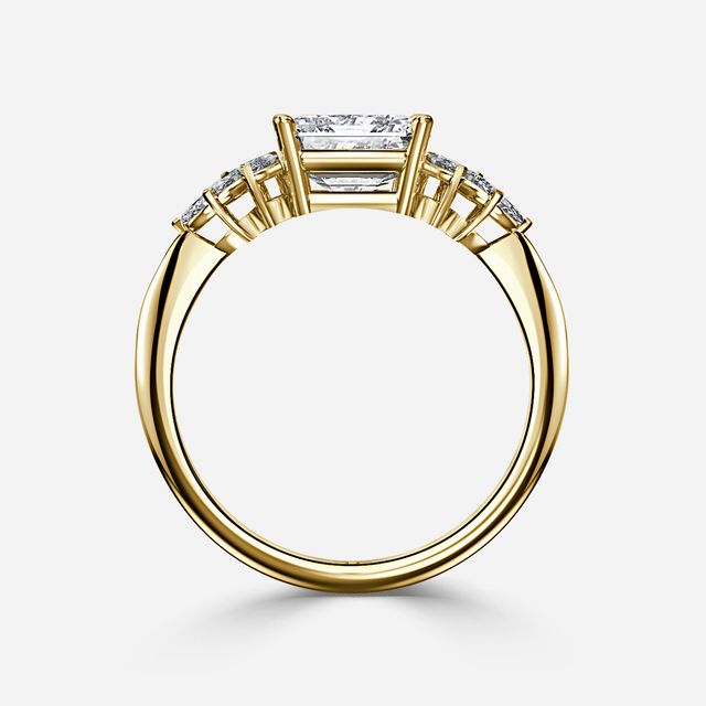 Anastasia Yellow Gold Pavé Band Bridal Set Engagement Ring